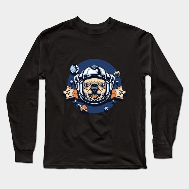 Astronaut pug Long Sleeve T-Shirt by sharukhdesign